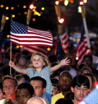 girl with flag